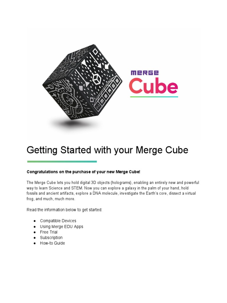 Getting Started with Merge Cube Guide | PDF | Google Play | Mobile App
