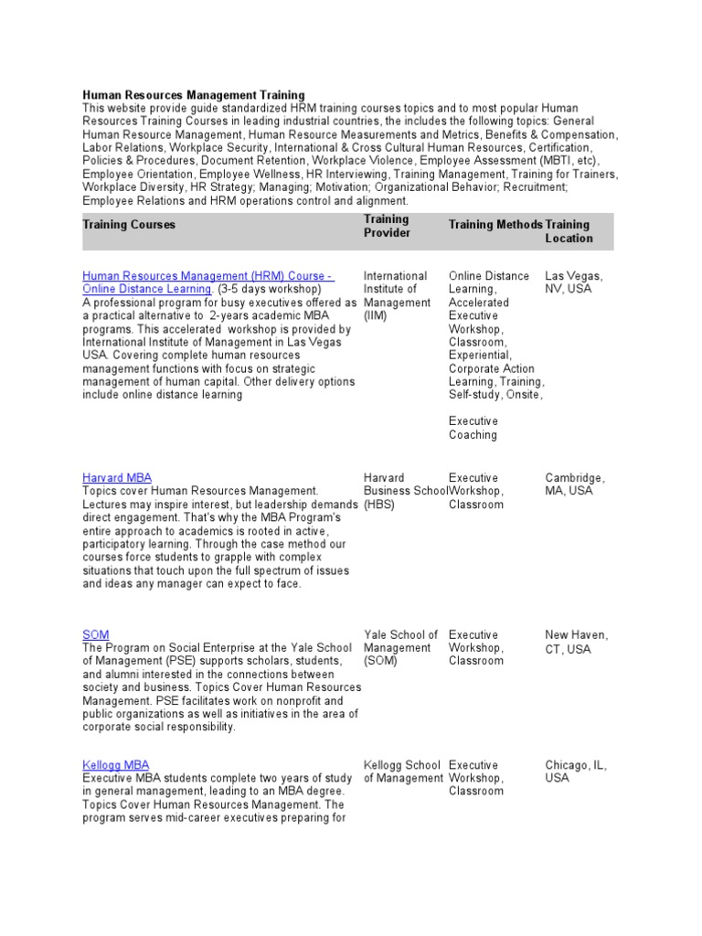 HR Management Training Overview | PDF | Human Resource Management ...