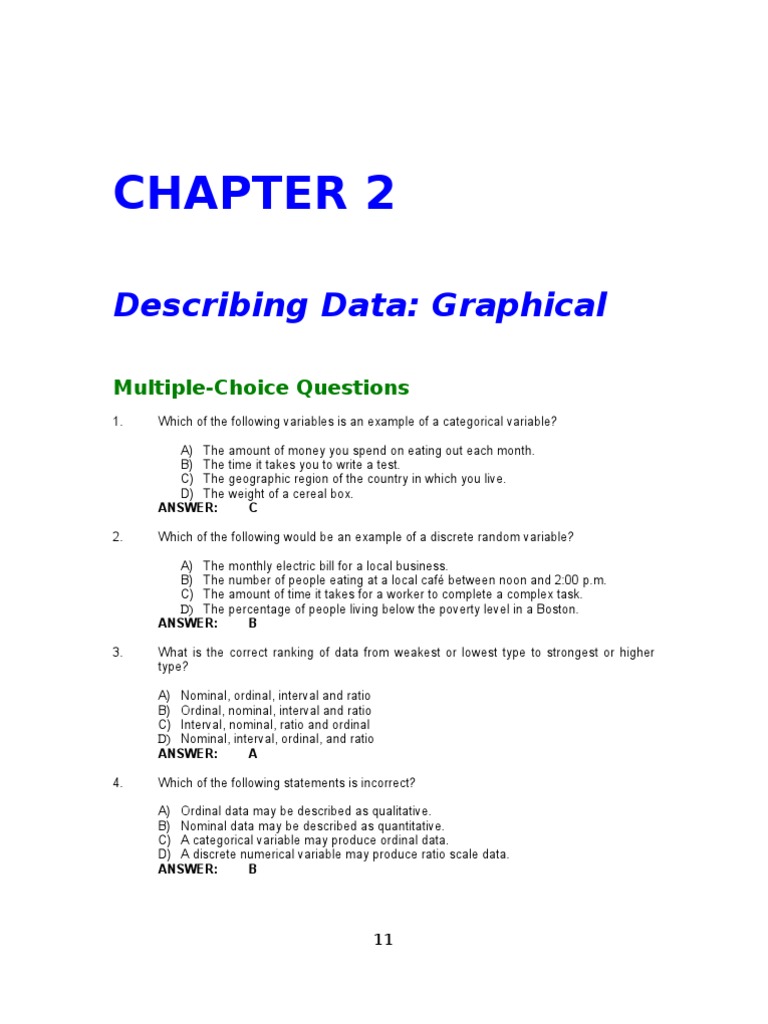 Ch 2 Pdf Level Of Measurement Histogram