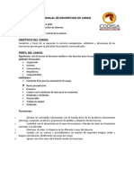 Manual de Cargo Auxiliar de Almacen