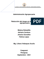 Administración Agropecuaria - Reducción Del Riesgo en La Actividad Agropecuaria