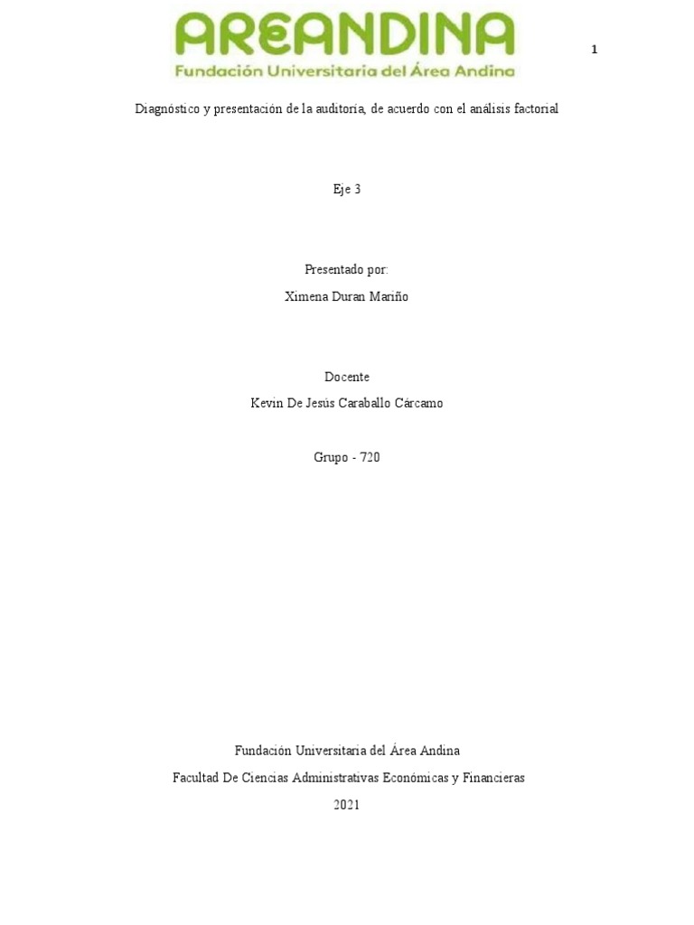 Actividad Evaluativa Eje 3 - AUDITORIA 7 | PDF | Auditoría | Planificación
