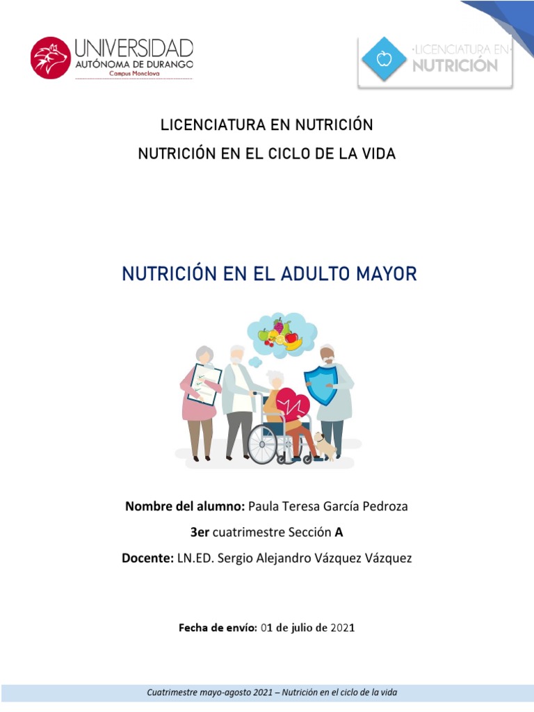 8 Nutricion en Etapa Adulto Mayor Paula TGP | PDF | Dieta | Nutrición
