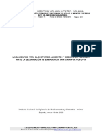 2020-03-23 (Cdr - 005) Lineamientos Para El Sector de Alimentos y Bebidas en Colombia Ante La Declaración de Emergencia Sanitaria Por Covid-19