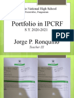 Portfolio in IPCRF: Rosario National High School