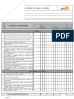 Check List de Pré-Uso Pás, Enxadas e Picaretas