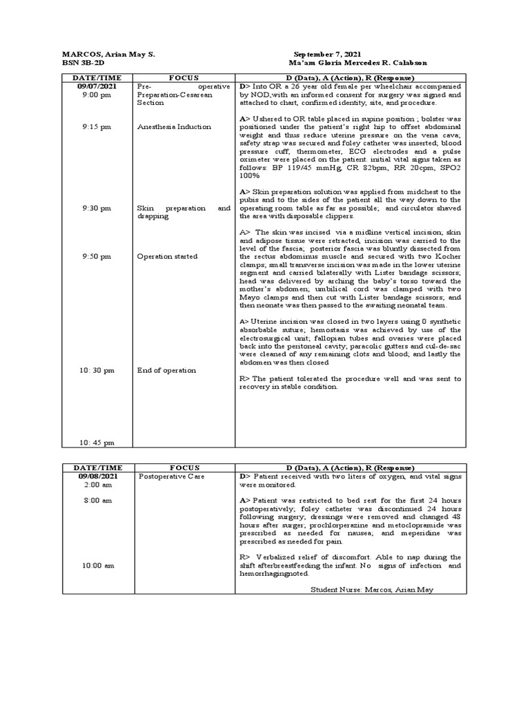 Marcos Fdar Cesarean | PDF | Abdomen | Surgery