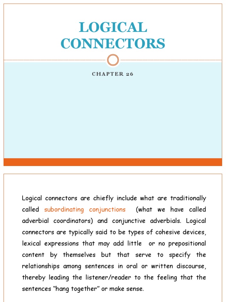 Logical Connectors PDF Preposition And Postposition Comma