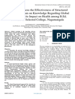 A Study To Assess The Effectiveness of Structured Teaching Program On Knowledge Regarding Global Warming and Its Impact On Health Among B.ed. Students in Selected College, Nagamangala