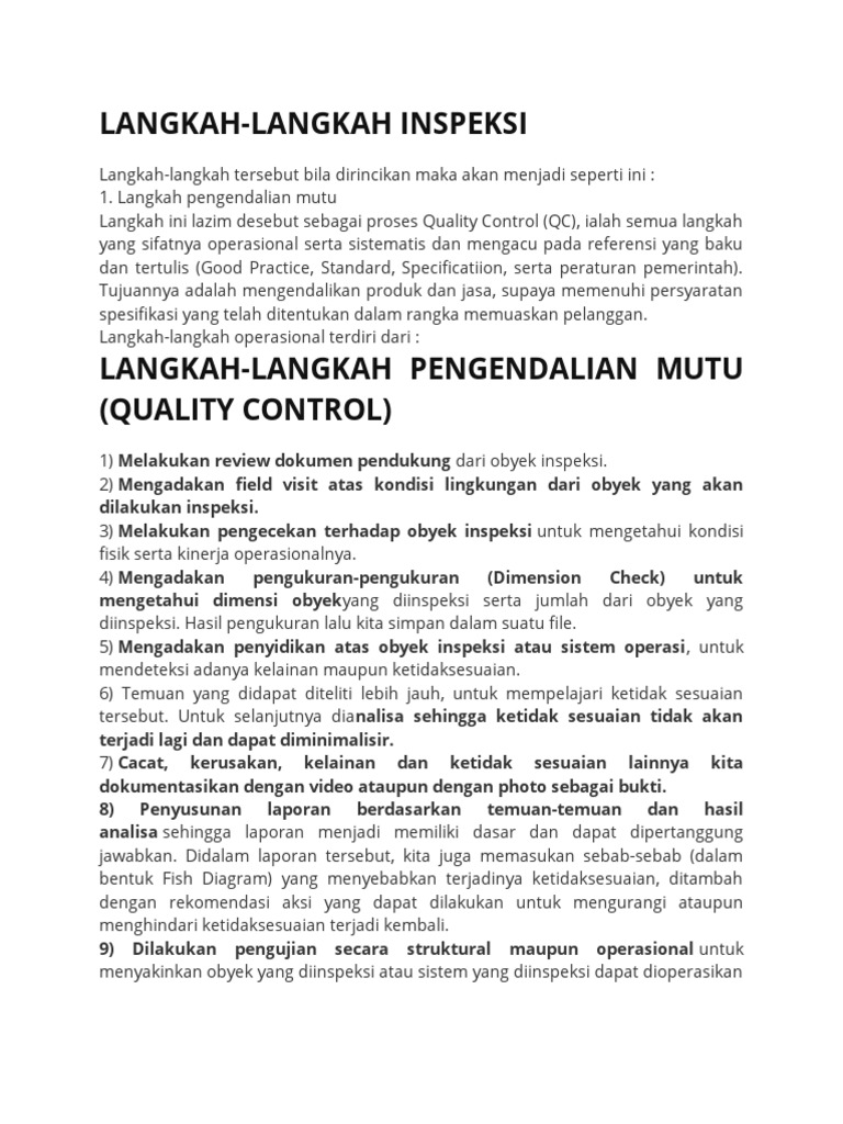 Tugas Dan Tanggung Jawab Qc Pdf