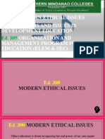 Modern Ethical Issues Trends and Issues in Development Education Organization and Management Program For Basic Education (Elem & Sec)