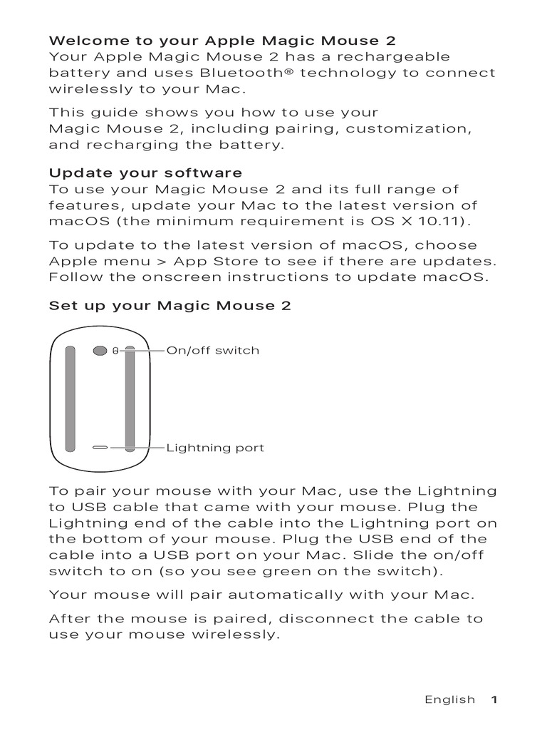 Magic Mouse 2 UA03404134 Ug | PDF | Mac Os | Apple Inc.