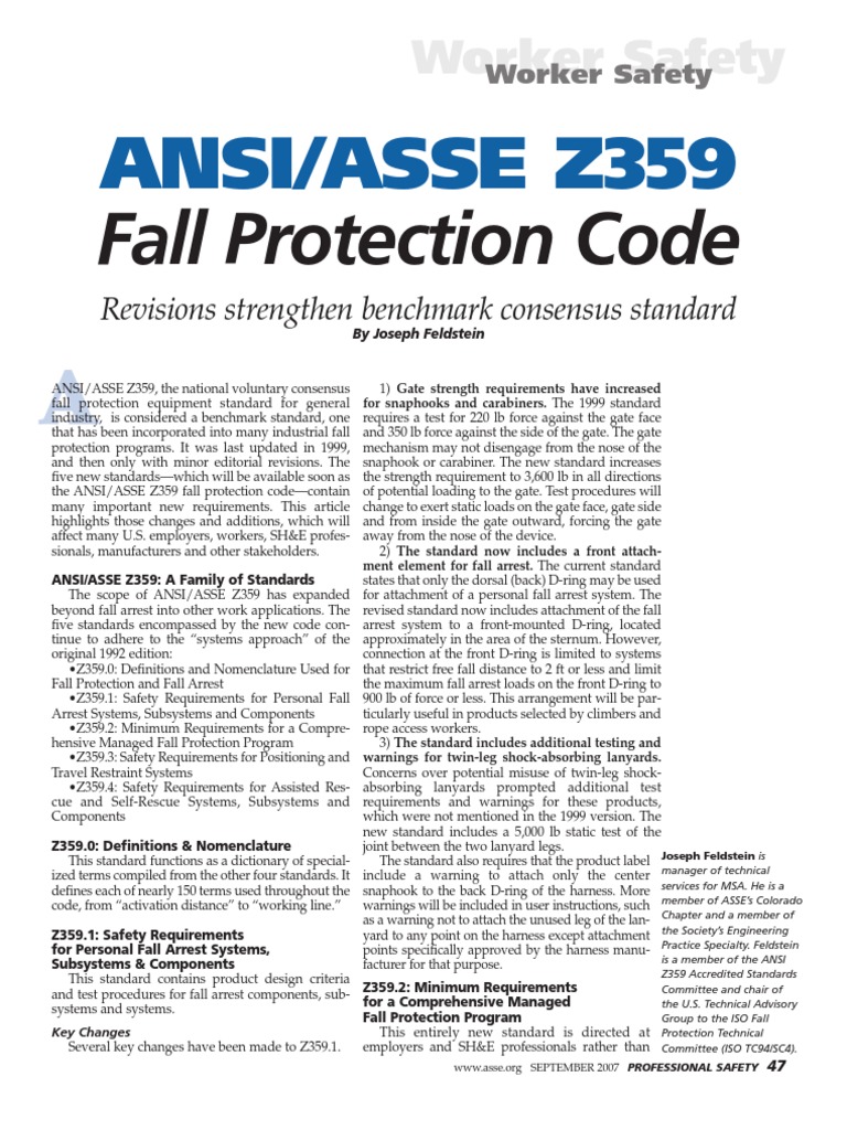ANSI Z359 Fall Protection Code Overview | PDF | Safety | Nature