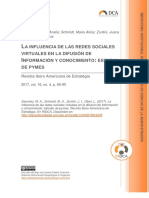 La Influencia de Las Redes Sociales Virtuales en La Difusión de Información y Conocimiento Estudio de Pymes