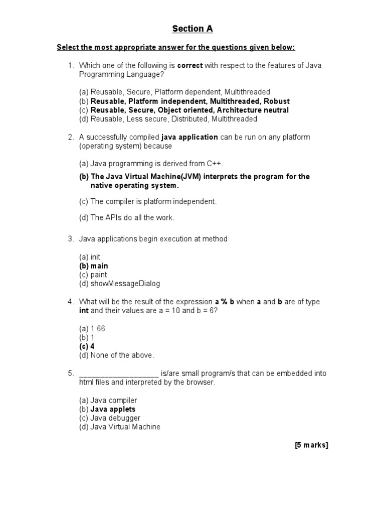 Past Paper - IP Phase Test 1 | PDF | Java (Programming Language ...