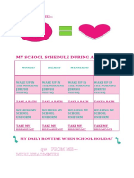 My School Schedule During A Holiday