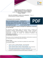 Guía de actividades y rúbrica de evaluación - Unidad 1- Tarea 2 -Problematización (Debate filosófico)