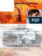 Criticism and Theory by Siddhartha Singh