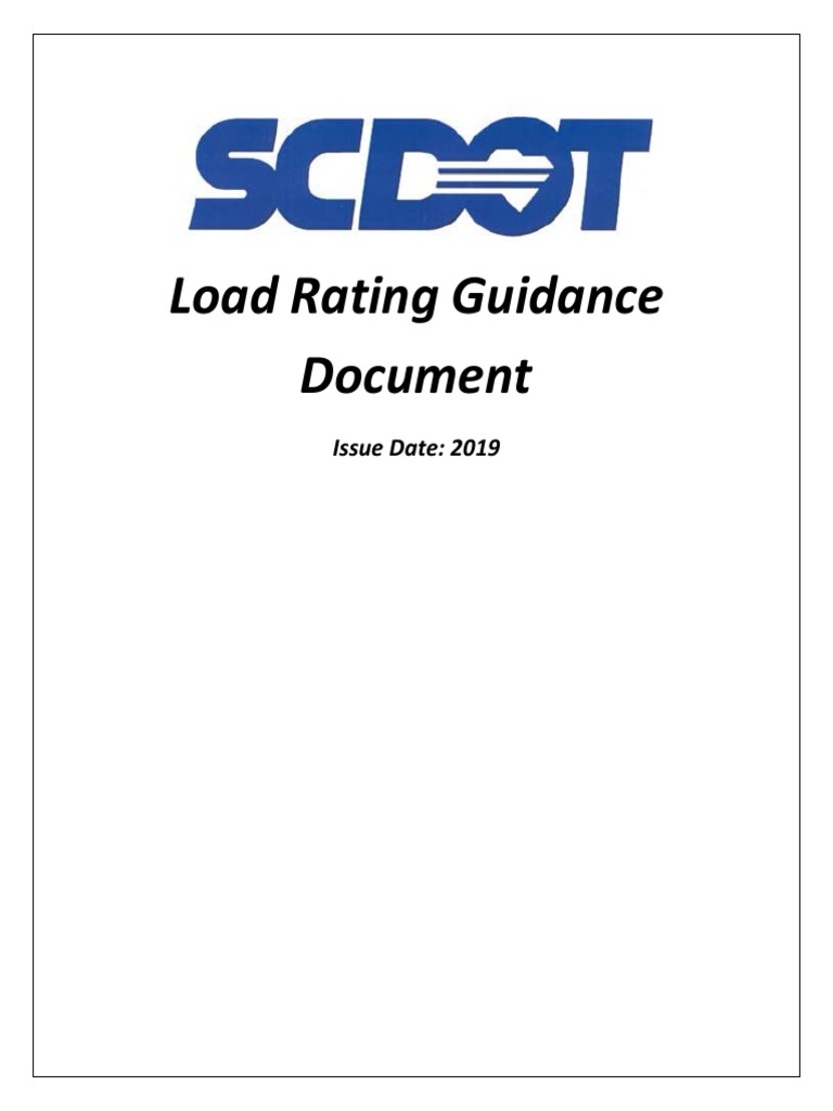 SCDOT BridgeLoad Rating Guidance Doc Final High 20190405 PDF Bridge Truck