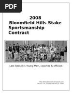 2008 Bloomfield Hills Stake Sportsmanship Contract: Last Season's Young Men, Coaches & Officials