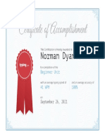 Sertifikat Beginner Typing Norman Dyanto