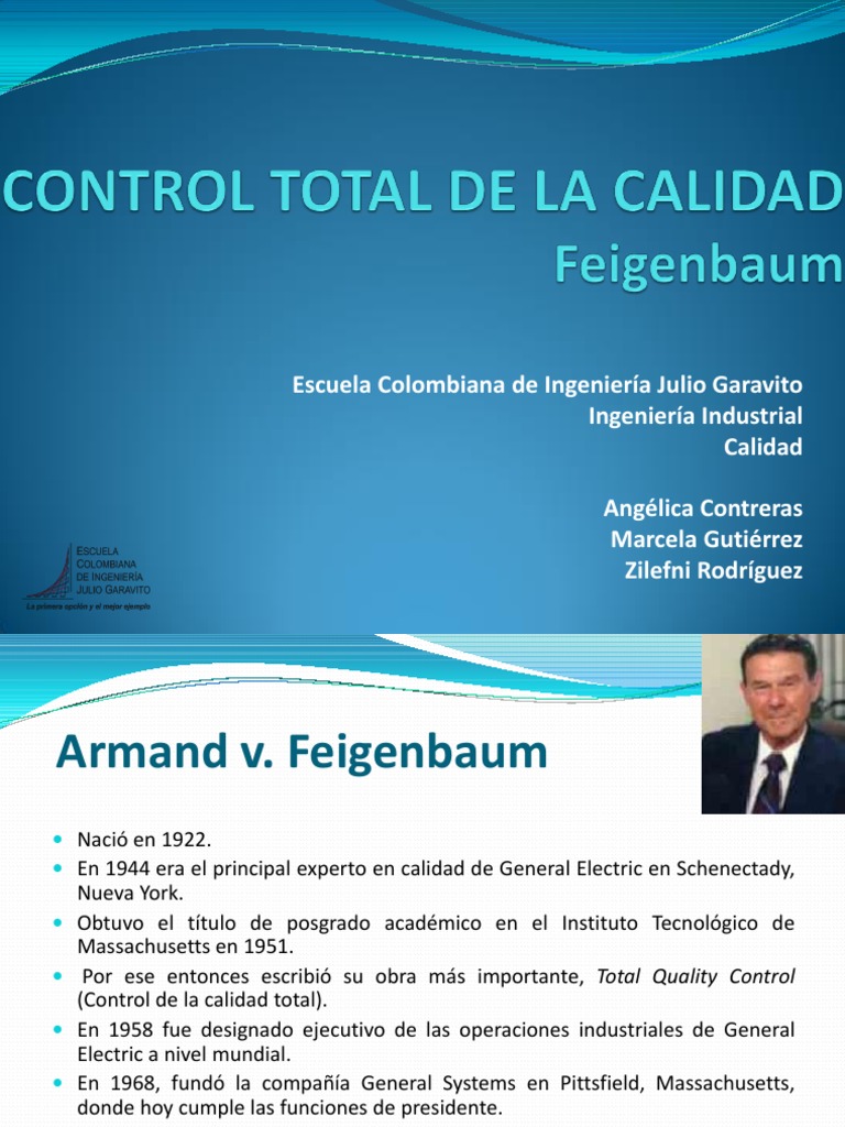 Control Total de La Calidad-Feigenbaum | PDF | Calidad (comercial ...