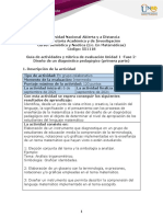 Guía de Actividades y Rúbrica de Evaluación - Unidad 1 - Fase 2 - Diseño de Un Diagnóstico Pedagógico (Primera Parte)