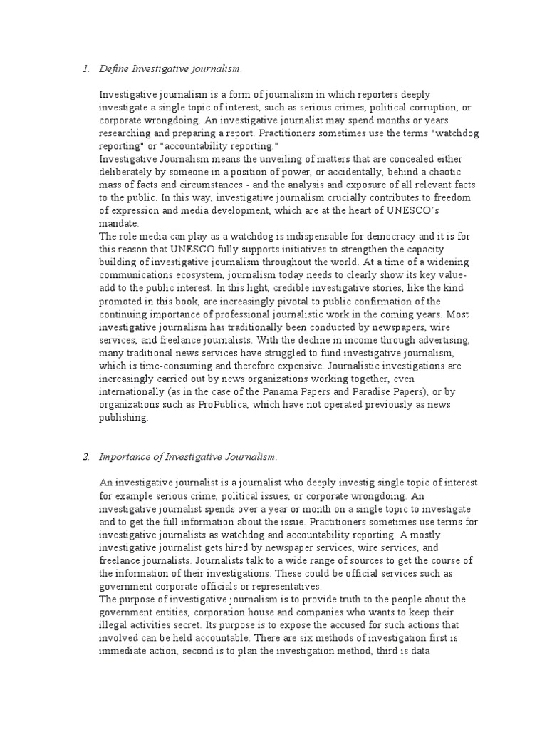 Define Investigative Journalism PDF Watergate Scandal United