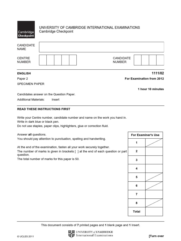 Cambridge checkpoint english picture