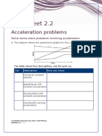Worksheet 2.2: Acceleration Problems