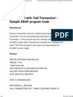 Batch Input With 'Call Transaction' - Sample ABAP Program Code