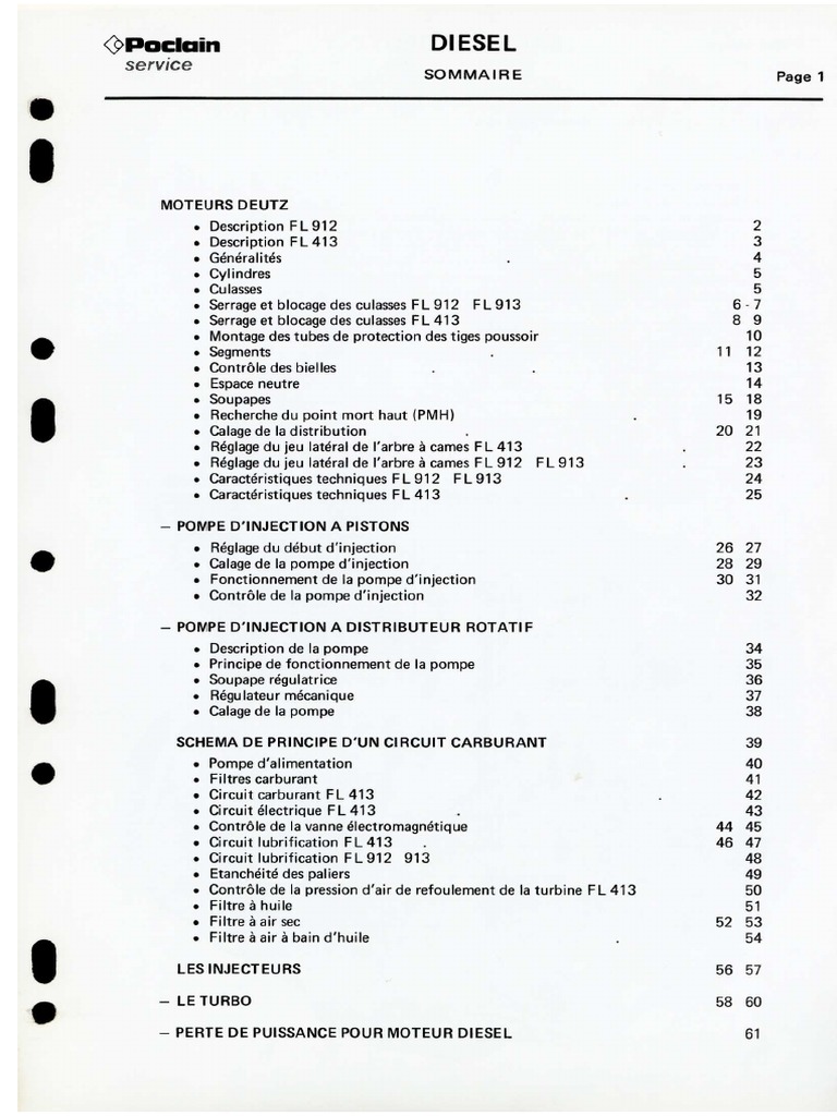 Moteur Deutz 4 Cylindres Fiche Technique Pdf Deutz Moteurs FL413 912 913 | PDF
