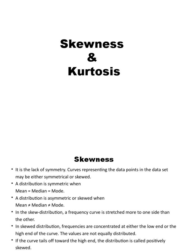 Skewness and Kurtosis Explained | PDF