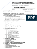 Course Outline: College of Architecture and Civil Engineering Department of Civil Engineering