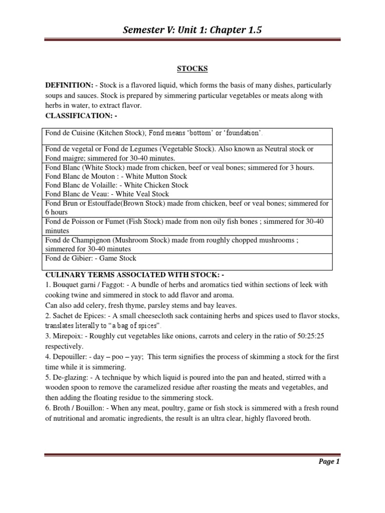 1 5 Stocks Pdf Stock Food Foods