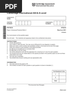 Cambridge International AS & A Level: PHYSICS 9702/34