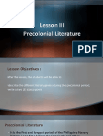 Lesson III Precolonial Period