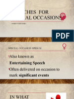 Special Occasion Speech