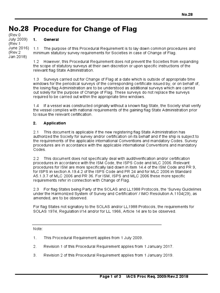 Change of Flag Procedure Guidelines | PDF | Technology & Engineering
