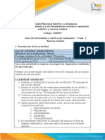 Guia de Actividades y Rúbrica de Evaluación - Paso 1 Nuevos Medios