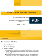 CE 5450: Applied Hydraulic Engineering: Dr. Soumendra Nath Kuiry