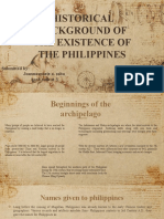 Activity 2 Historical Background of The Existence of The Philippines