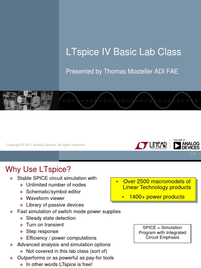(Analog Device) Ltspice Basics PDF Electrical Network Spice