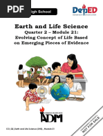 EarthAndLifeScience (SHS) Q2 Mod21 EvolvingConceptOfLifeBasedOnEmergingPiecesOfEvidence V1