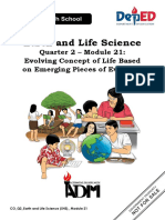 EarthAndLifeScience (SHS) Q2 Mod21 EvolvingConceptOfLifeBasedOnEmergingPiecesOfEvidence V1