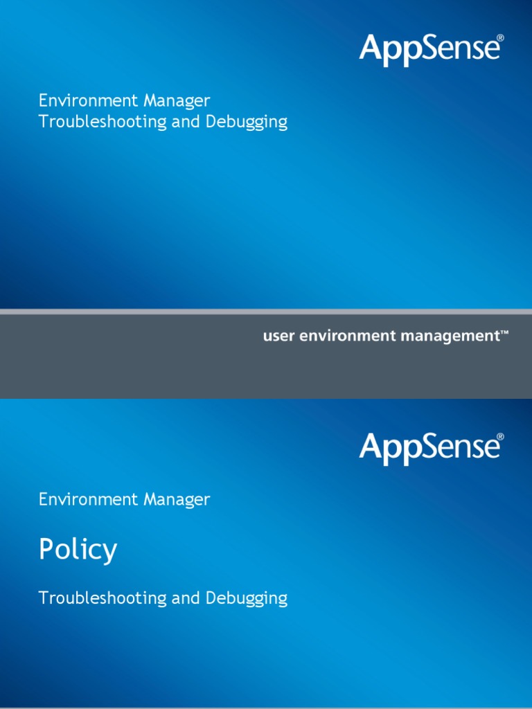 Environment Manager Troubleshooting and Debugging | PDF | Microsoft ...