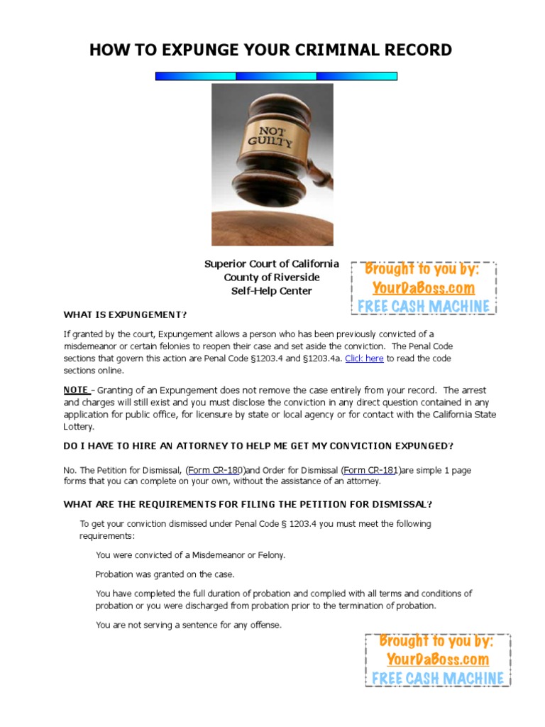 How to Expunge Your Criminal Record in Riverside County Probation