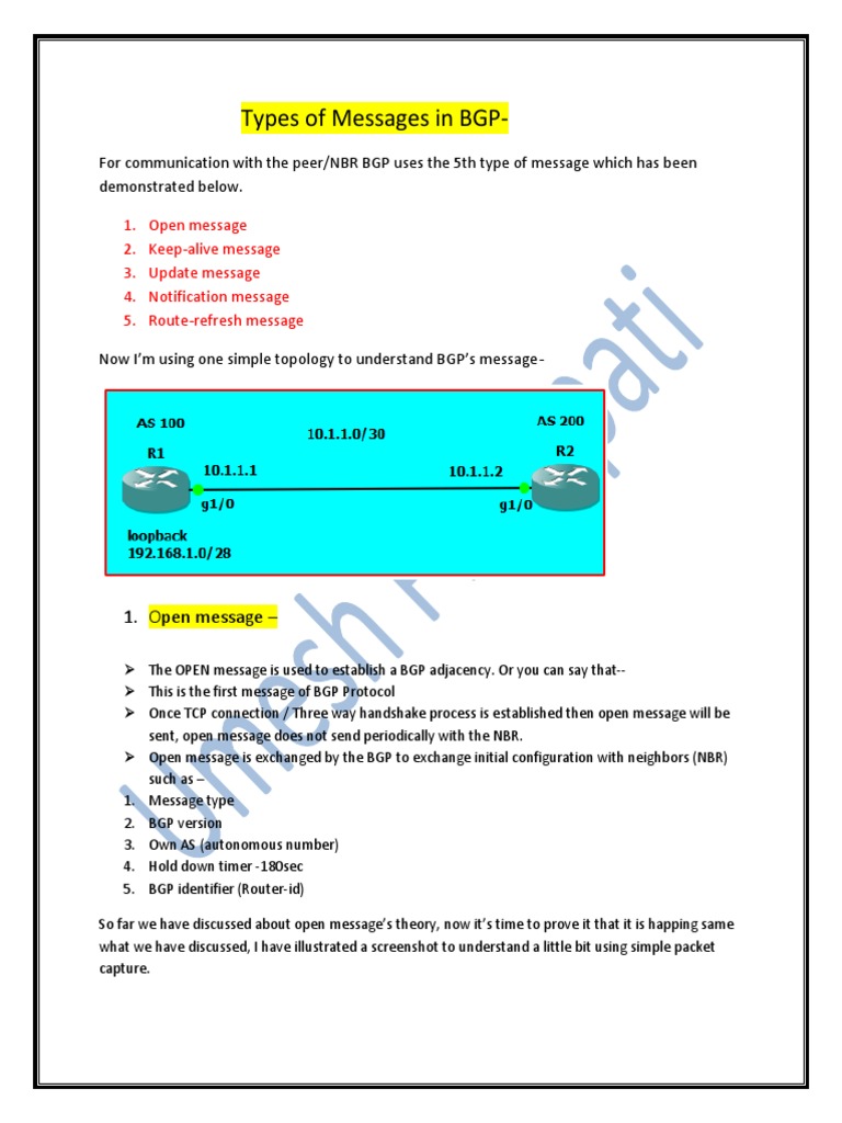 BGP Message Types Explained | PDF | Transmission Control Protocol ...