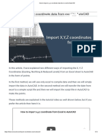 How To Import X, Y, Z Coordinate Data From Excel To AutoCAD