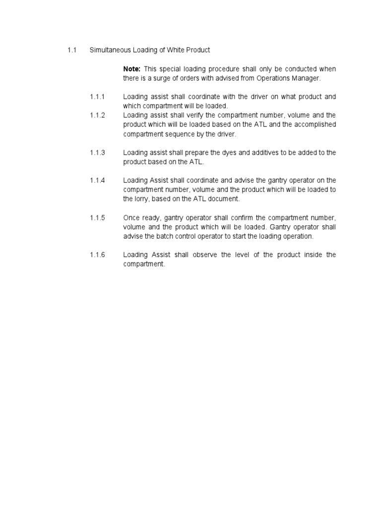 Simul Loading of White Product | PDF